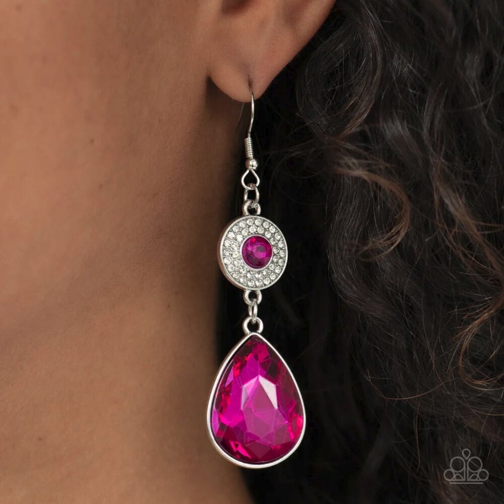 Paparazzi Jewelry Accessories -Collecting My Royalties - Pink Earrings - Vintage